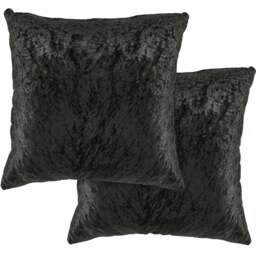 Serene Crushed Velvet Black Cushion Cover 43 x 43cm - Wilko