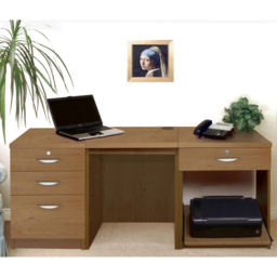 R White Cabinets 4 Drawer Dark Brown Set-08 Desk with Printer Shelf - Size: 72.8 x 167.9 x 54cm - Wilko - thumbnail 5