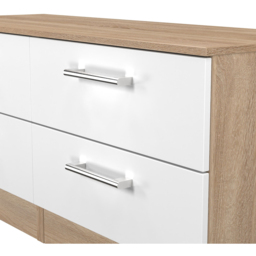 Crowndale Devon 4 Drawer Matt White and Bardolino Oak Bed Box Ready Assembled - White Matt & Bardolino Oak - Wilko - thumbnail 6