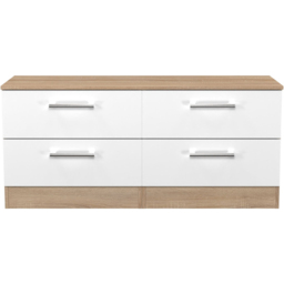 Crowndale Devon 4 Drawer Matt White and Bardolino Oak Bed Box Ready Assembled - White Matt & Bardolino Oak - Wilko - thumbnail 3