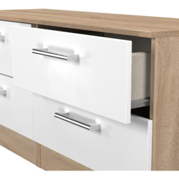Crowndale Devon 4 Drawer Matt White and Bardolino Oak Bed Box Ready Assembled - White Matt & Bardolino Oak - Wilko - thumbnail 7