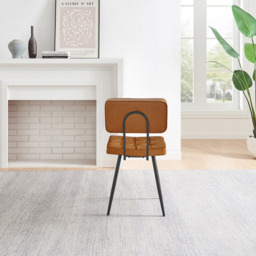Furniturebox Boston Set of 2 Tan and Black Faux Leather Dining Chair - Brown - Wilko - thumbnail 7