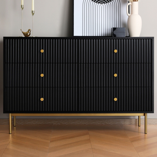 6 Drawer Black Chest of Drawers - Home Garden Direct - Wilko - image 1