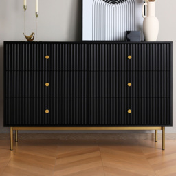 6 Drawer Black Chest of Drawers - Home Garden Direct - Wilko
