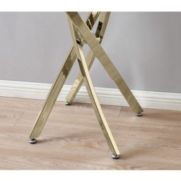 Furniturebox Tavalo Gold Glass and Metal Console Table - Size: 120 x 40 x 120cm - Wilko - thumbnail 4