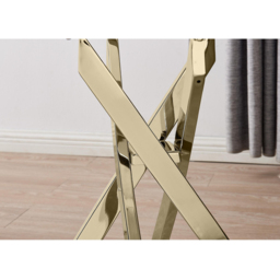 Furniturebox Tavalo Gold Glass and Metal Console Table - Size: 120 x 40 x 120cm - Wilko - thumbnail 5