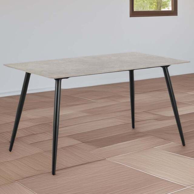 Florence 4 Seater Grey and Black Wicklow Rectangular Dining Table - Multi - Furniture To Go - Wilko - image 1