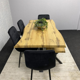 Kosy Koala 6 Seater Velvet Wooden Rectangle Dining Set with Bench Black - Multi - Wilko - thumbnail 6
