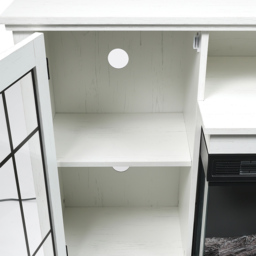 Living and Home 3 Side White TV Stand Surround Set Cabinet Electric Fireplace with Storage Shelf - Size: 80x150x35cm - Wilko - thumbnail 7