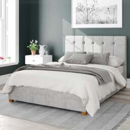 Aspire Hepburn Double Storm Pure Pastel Cotton Ottoman Bed - Grey - Aspire Beds - Wilko