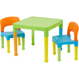 Liberty House Toys Kids Multicoloured Plastic Table and 2 Chairs Set - Size: 43 x 51 x 51cm - Wilko - thumbnail 3