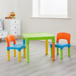 Liberty House Toys Kids Multicoloured Plastic Table and 2 Chairs Set - Size: 43 x 51 x 51cm - Wilko - thumbnail 5