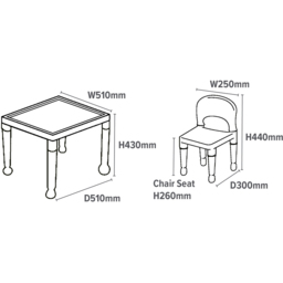Liberty House Toys Kids Multicoloured Plastic Table and 2 Chairs Set - Size: 43 x 51 x 51cm - Wilko - thumbnail 6