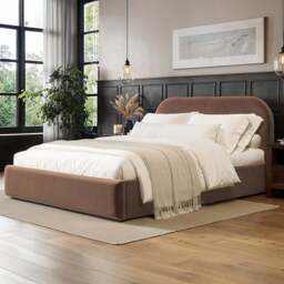 Flair Alba King Size Chocolate Velvet Ottoman Bed - Brown - Wilko