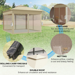 Outsunny 3 x 3m Khaki Solar LED Pop Up Gazebo - Green - Wilko - thumbnail 7