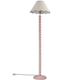ValueLights Bobbins Blue Scallop Shade Rose Pink LED Floor Lamp - Size: 144 x 39 x 39cm - Wilko
