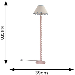 ValueLights Bobbins Blue Scallop Shade Rose Pink LED Floor Lamp - Size: 144 x 39 x 39cm - Wilko - thumbnail 7