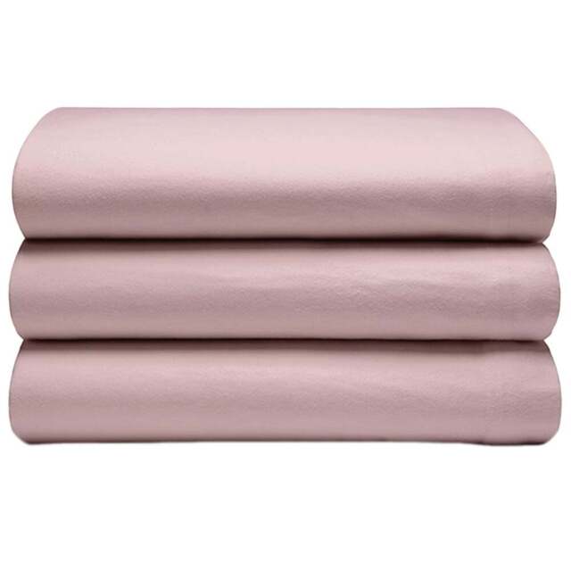 Serene Single Powder Pink Brushed Cotton Flat Bed Sheet - Wilko - image 1