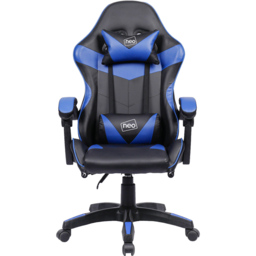 Neo Black and Blue PU Leather Swivel Office Chair - Size: 66 x 55 x 125cm - Wilko - thumbnail 4