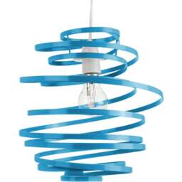 Happy Homewares Teal Gloss Metal Ribbon Swirl Ceiling Light Pendant - Size: 35 x 23 x 23cm - Green - Wilko