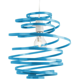 Happy Homewares Teal Gloss Metal Ribbon Swirl Ceiling Light Pendant - Size: 35 x 23 x 23cm - Green - Wilko - thumbnail 3