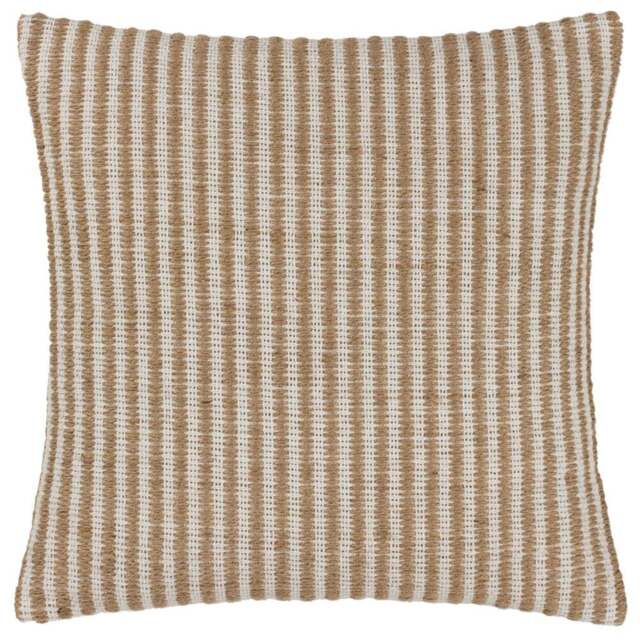 Yard Organik Natural Stripe Woven Cushion - Size: 45 x 45 cm - Cream - Yard Living - Wilko - image 1
