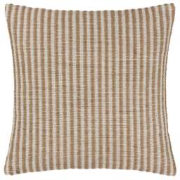 Yard Organik Natural Stripe Woven Cushion - Size: 45 x 45 cm - Cream - Yard Living - Wilko - thumbnail 1