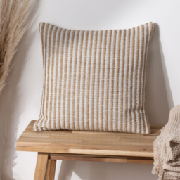 Yard Organik Natural Stripe Woven Cushion - Size: 45 x 45 cm - Cream - Yard Living - Wilko - thumbnail 3