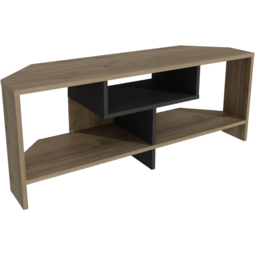 Decorotika Maldives 3 Shelf Walnut and Black Corner TV Unit - Size: 46.8 x 120 x 19.6cm - Multi - Wilko - thumbnail 5