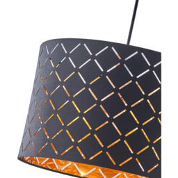 Innoteck Black and Gold Reflective Drum Lamp Shade - Size: 20 x 30 x 30cm - Wilko - thumbnail 6