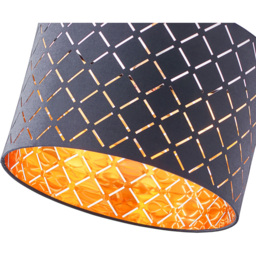 Innoteck Black and Gold Reflective Drum Lamp Shade - Size: 20 x 30 x 30cm - Wilko - thumbnail 4