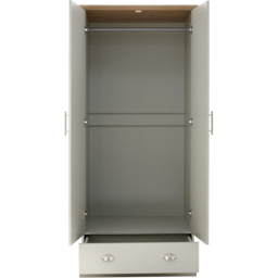 GFW Kendal 2 Door Single Drawer Grey Wardrobe - Size: 2 Door, Single Drawer - Wilko - thumbnail 4