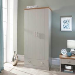 GFW Kendal 2 Door Single Drawer Grey Wardrobe - Size: 2 Door, Single Drawer - Wilko - thumbnail 7