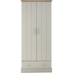 GFW Kendal 2 Door Single Drawer Grey Wardrobe - Size: 2 Door, Single Drawer - Wilko - thumbnail 3