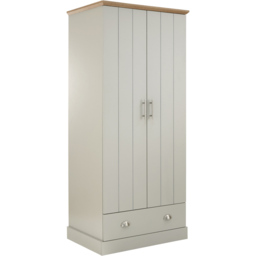 GFW Kendal 2 Door Single Drawer Grey Wardrobe - Size: 2 Door, Single Drawer - Wilko - thumbnail 5