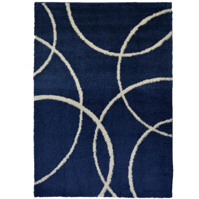 Homemaker Navy and Ivory Bubbles Snug Shaggy Rug 160 x 230cm - Multi - Wilko - image 1