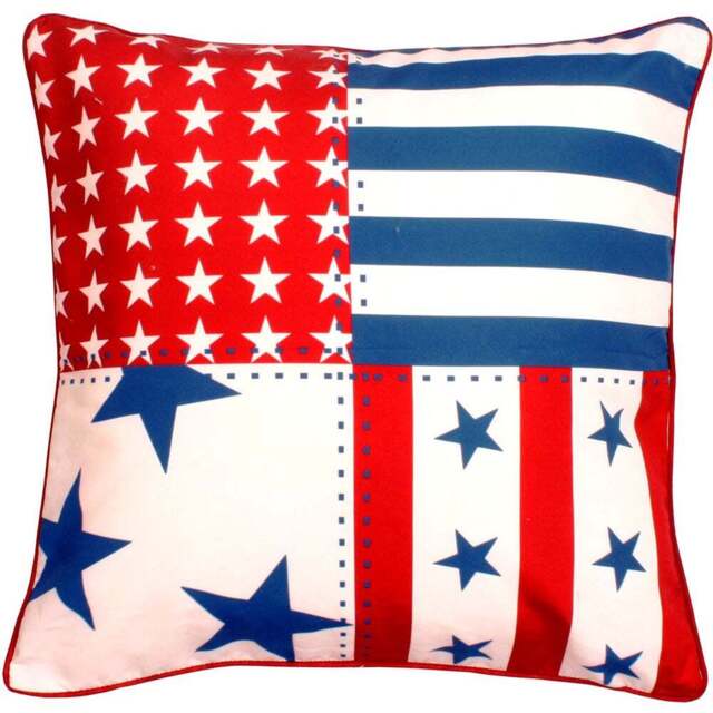 Velosso Star and Stripe Printed Filled Cushion 43 x 43cm 2 Pack - n/a - Wilko - image 1