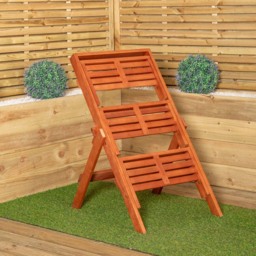 Samuel Alexander 3 Shelf Wooden Foldable Plant Display Stand - Size: 92.0 cm x 60.0 cm x 75.0 cmcm - Brown - Wilko - thumbnail 5