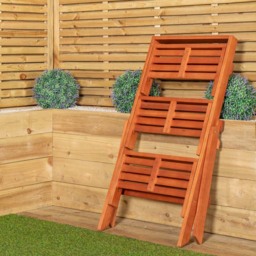 Samuel Alexander 3 Shelf Wooden Foldable Plant Display Stand - Size: 92.0 cm x 60.0 cm x 75.0 cmcm - Brown - Wilko - thumbnail 6