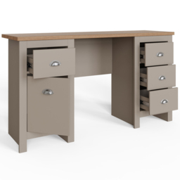 GFW Lancaster 4 Drawer Study Desk Grey - Size: 45 x 135 x 75cm - Wilko - thumbnail 4