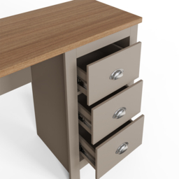 GFW Lancaster 4 Drawer Study Desk Grey - Size: 45 x 135 x 75cm - Wilko - thumbnail 7