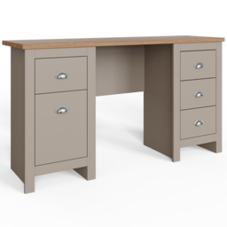 GFW Lancaster 4 Drawer Study Desk Grey - Size: 45 x 135 x 75cm - Wilko - thumbnail 3