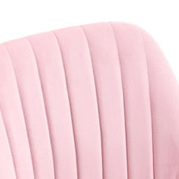 Portland Pink Velvet Office Chair with Adjustable Height and Wheels - Size: 87 x 50 x 58cm - Wilko - thumbnail 4