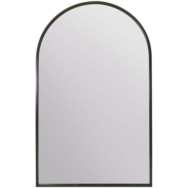 The Arcus Black Arched Metal Leaner Wall Mirror 190 x 120cm - MirrorOutlet - Wilko - image 1