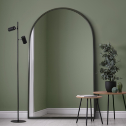 The Arcus Black Arched Metal Leaner Wall Mirror 190 x 120cm - MirrorOutlet - Wilko - thumbnail 3