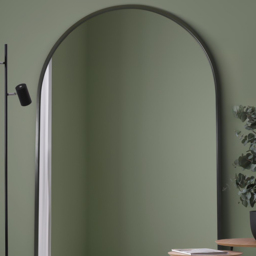 The Arcus Black Arched Metal Leaner Wall Mirror 190 x 120cm - MirrorOutlet - Wilko - thumbnail 6
