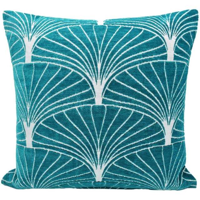 Velosso Palermo Chenille Teal Filled Cushion 43 x 43cm 2 Pack - Blue - Wilko - image 1