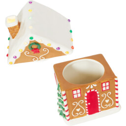 LED Gingerbread House Cookie Jar - Brown - Wilko - thumbnail 4