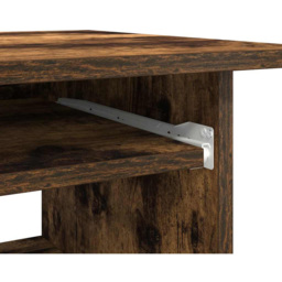vidaXL 3 Shelf Computer Desk with Keyboard Tray Smoked Oak - Size: 74 x 80 x 45cm - Brown - Wilko - thumbnail 7