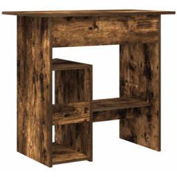 vidaXL 3 Shelf Computer Desk with Keyboard Tray Smoked Oak - Size: 74 x 80 x 45cm - Brown - Wilko - thumbnail 6